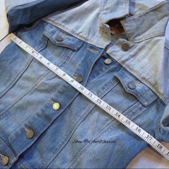 Paige ombrรฉ color block cropped denim jacket *shop@iamwarrior - Picture 8 of 10